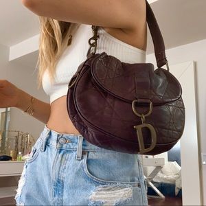 AUTHENTIC DIOR BROWN SHOULDER BAG